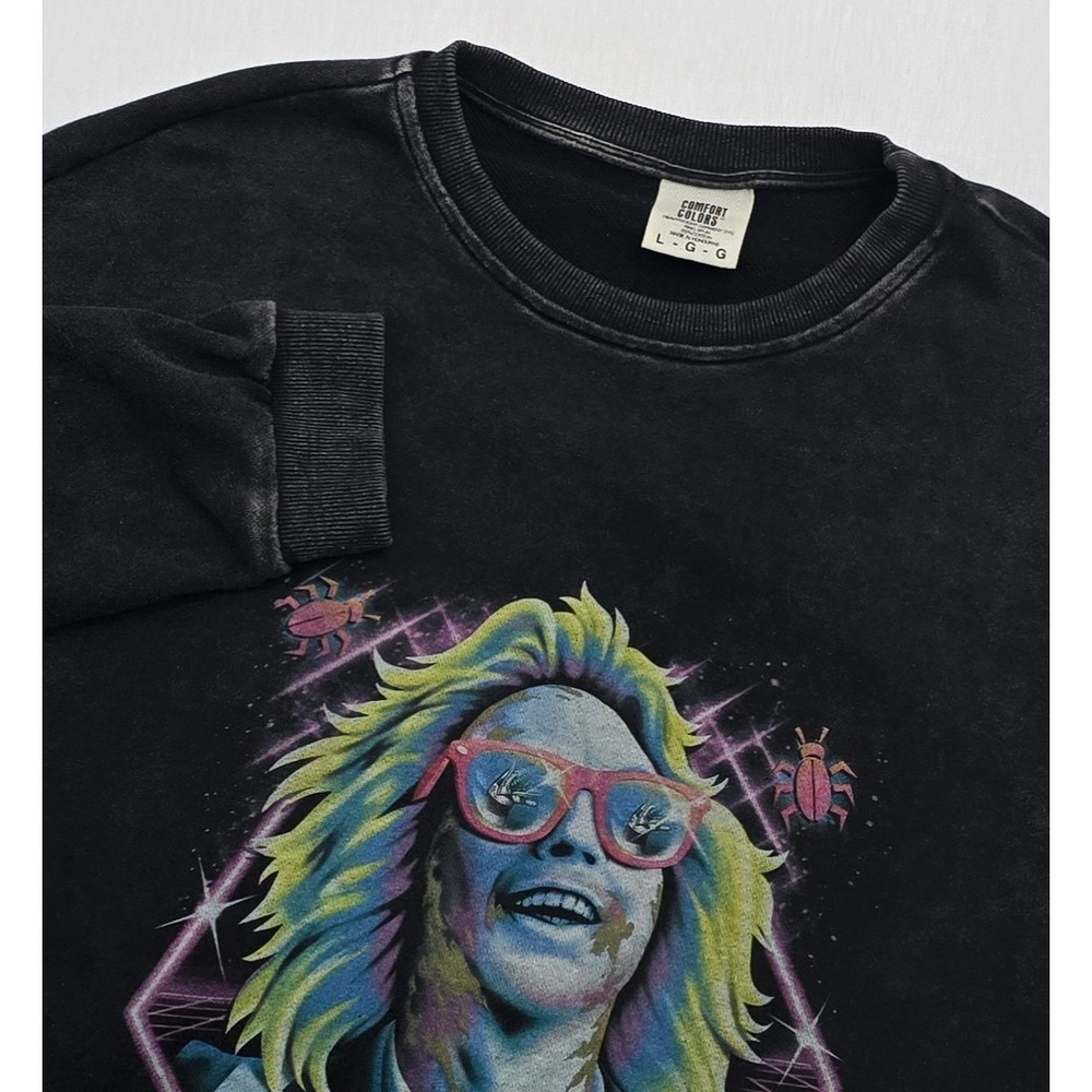 Comfort Colors Beetlejuice Daylight Come Graphic Sweatshirt Washed Black Large